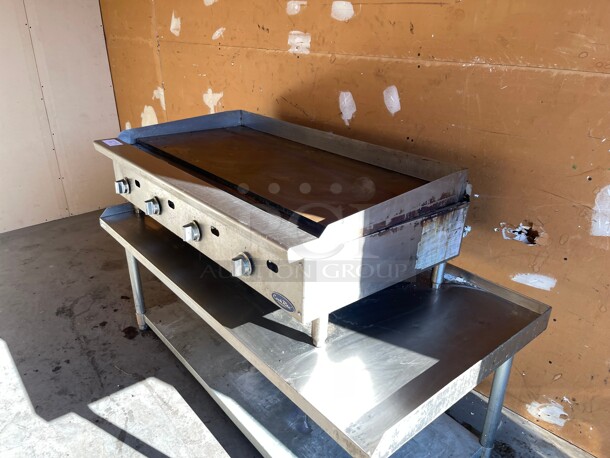 Barley Used! Atosa CookRite ATMG-48T 48 inch Commercial Gas Griddle, Countertop, Thermostatic Controls - 100,000 BTU NSF Tested and Working! - Image 5 of 10
