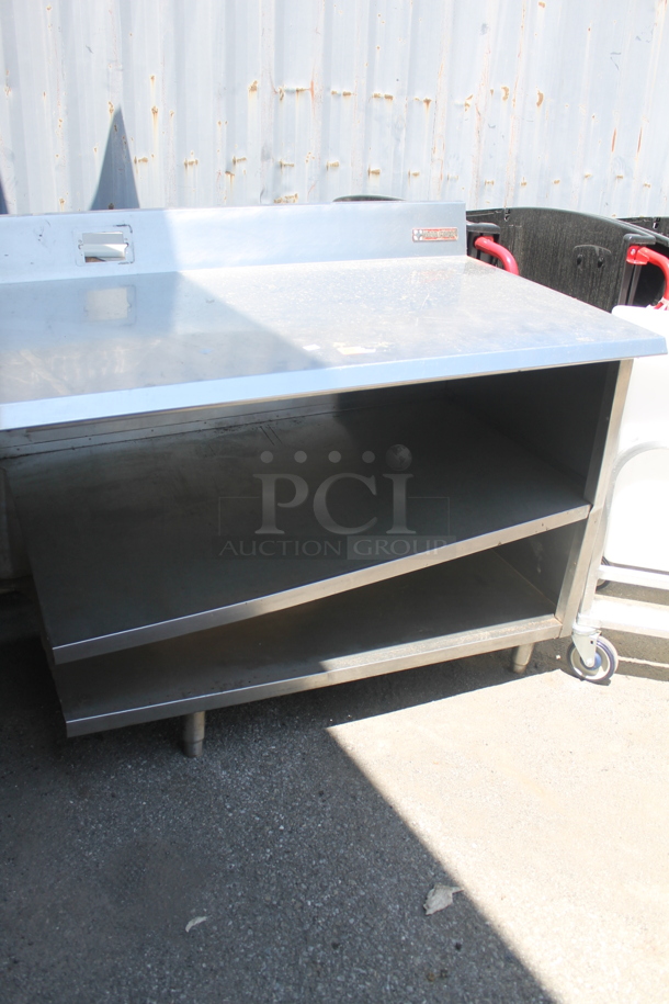 Star Metal Stainless Steel Table w/ Back Splash and 2 Under Shelves. - Image 3 of 6
