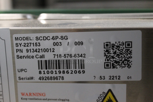 BRAND NEW SCRATCH AND DENT! KoolMore SCDC-6P-SG Stainless Steel Commercial Countertop Refrigerated Rail w/ 6 Drop In Bins and 1 Glass Sneeze Guard Panel. 115 Volts, 1 Phase. Tested and Working! - Image 10 of 12