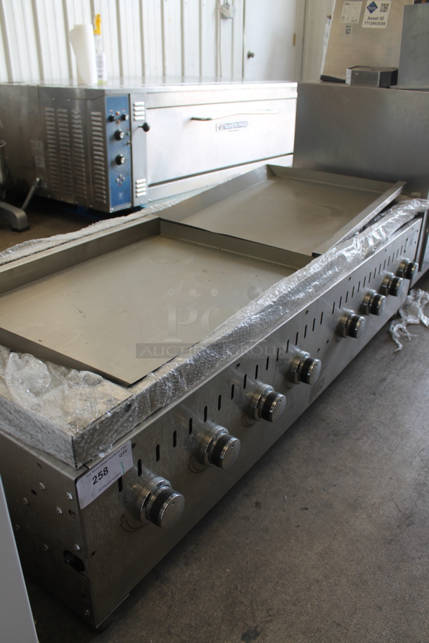 BRAND NEW SCRATCH AND DENT! 2022 Backyard Pro LPG60RD 60" Stainless Steel Liquid Propane Outdoor Grill With 2 Roll Dome Lids. Stock Picture Used as Gallery Picture. - Image 9 of 12