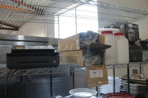 ALL ONE MONEY! Tier Lot of Various Items Including Cash Register and Poly Topping Rail