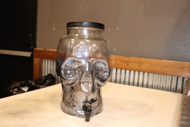 Nice! Unique 13" Glass Skull Serving Pitcher  - Image 2 of 2