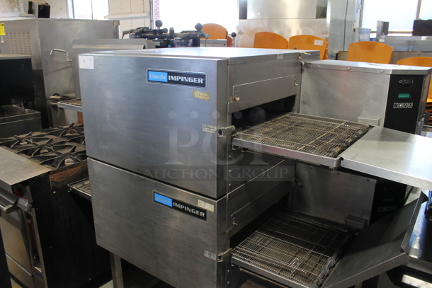 2 Lincoln Impinger 1116-000-A Stainless Steel Commercial Natural Gas Powered Conveyor Pizza Oven on Commercial Casters. 2 Times Your Bid! - Image 1 of 7