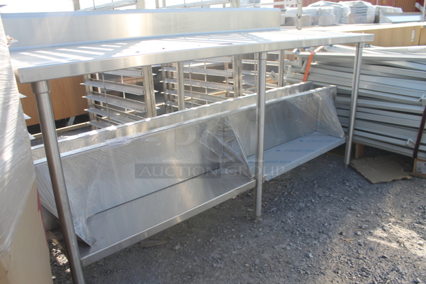 BRAND NEW! ACS FAB LLC Stainless Steel Table w/ Back Splash and Under Shelf. Does Not Come w/ Shelves on Under Shelf. - Image 3 of 5