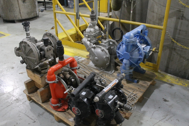 ALL ONE MONEY! PALLET LOT of Various Items Including Metal Commercial Compressors; 2 Husky 1040, Sandpiper ST1-A and Wilden Pump. BUYER MUST REMOVE. - Image 2 of 9