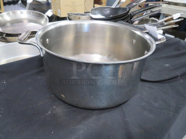 One Stainless Steel Stock Pot. 11X5