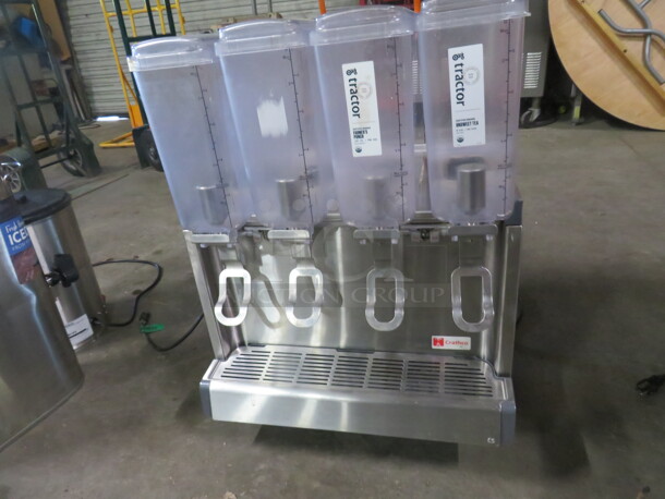 One Crathco Mini Quad Simplicity Bubbler Series Quadruple 2.4 Gallon Cold Beverage Dispenser With Agitation Function. 120 Volt. Model# CS-4E/2D/3D 16. 20X17X28 - Image 4 of 4