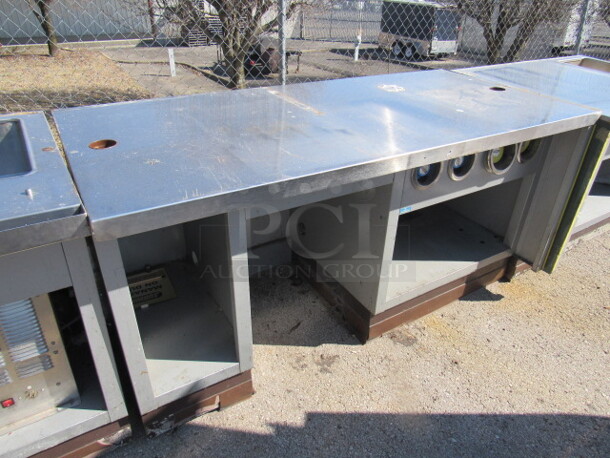 One Stainless Steel Work Table With 4 Spring Loaded Cup Dispensers, And Under Storage. 72X33.5X37.5 - Image 2 of 2