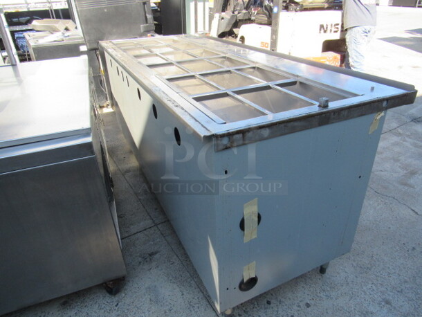 One Duke 6 Well Refrigerated Prep Table With Under Shelf. Model# SUBFC 206 RT. 115 Volt. 86X34X37.5 - Image 4 of 4