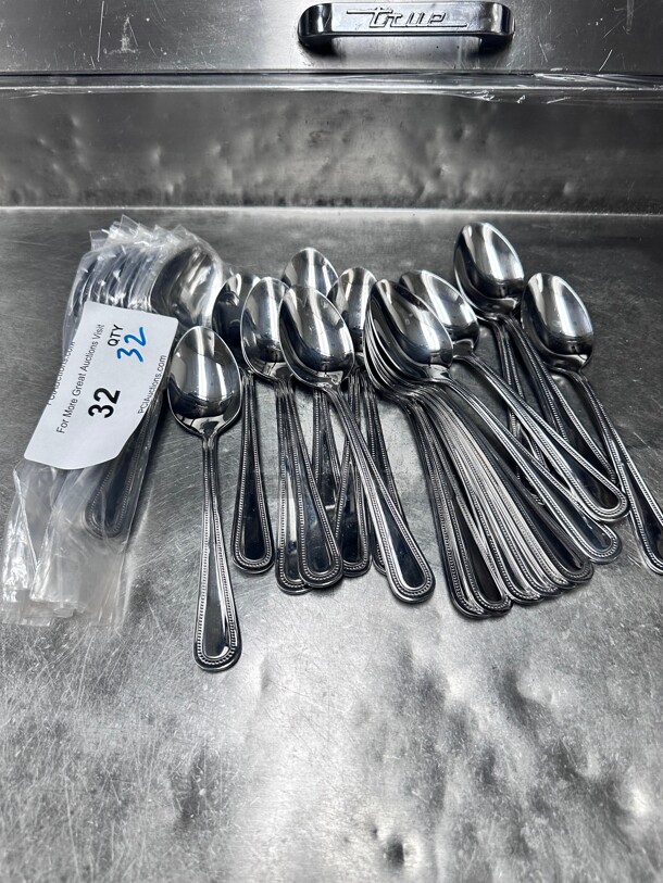 New! Winco 0005-03 7 3/8 inch Dinner Spoon with 18/0 Stainless Grade, Dots Pattern NSF  - Image 3 of 4