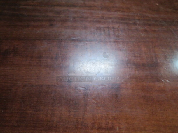 One Solid Wooden Table, 1-1/4 Inch Thick, On A Pedestal Base. 30X30X29  - Image 2 of 2