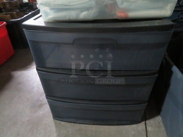 One Poly Shelf With 3 Drawers. 21.5X15X24 - Image 1 of 1