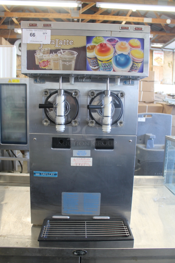 Taylor 432-27 Commercial Stainless Steel Electric Countertop 2 Hopper Frozen Beverage Machine. 208-230V, 1 Phase. 