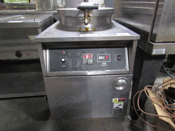 One BKI 75 lb Electric Pressure Fryer. Model# FKM-F. 230 Volt. 3 Phase. 24X39X50. $17,497.00 - Image 2 of 4