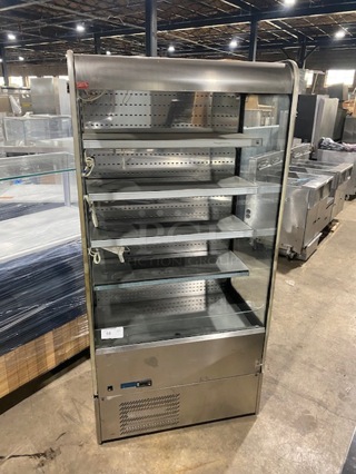 Sifa Commercial Refrigerated Open Grab-N-Go Display Case! With Pull Down Front Cover! Solid Stainless Steel! MODEL: GAEP6L096N0710 220V!