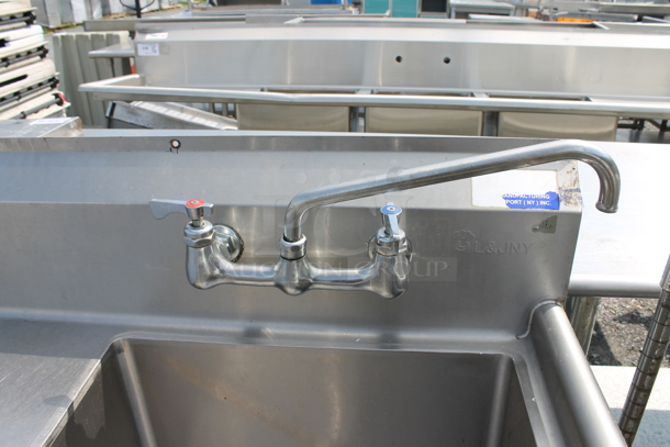 Stainless Steel Commercial Single Bay Sink w/ Left Side Drain Board, Faucet and Handles. - Image 2 of 7