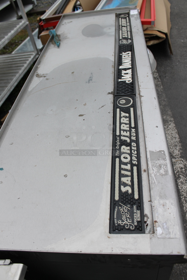 Stainless Steel Commercial Counter w/ 3 Bar Mats, 2 Doors and Under Shelf. - Image 3 of 9