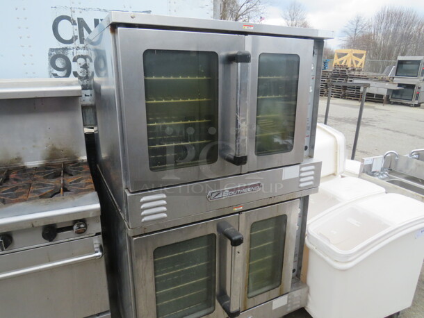 One Southbend Natural Gas Double Oven With 10 Racks. SL Series. 58X40X65
