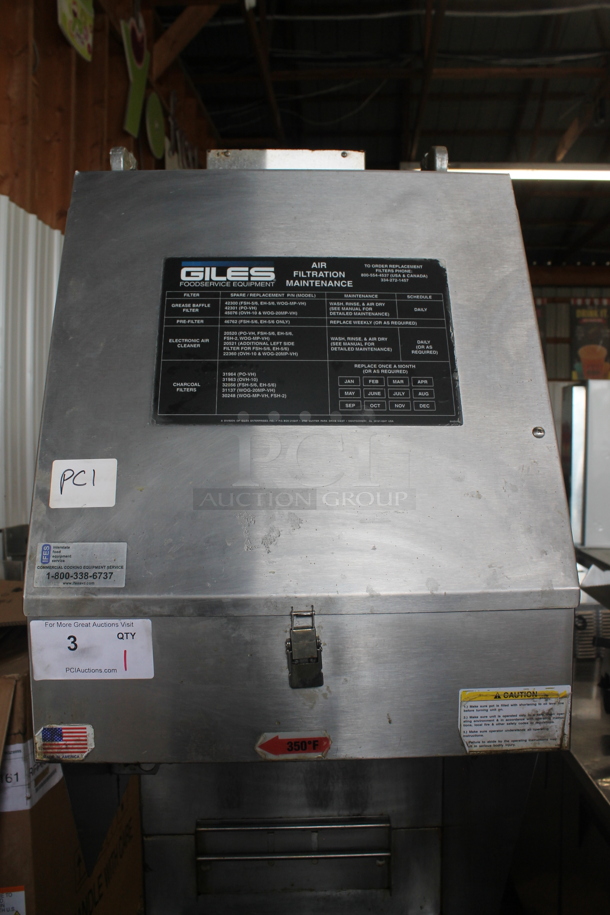 Giles WOG-20MP-VH TB Stainless Steel Commercial Ventless Hood and Giles Stainless Steel Electric Powered Deep Fat Fryer on Commercial Casters. Hood: 208 Volts, 1 Phase.  - Image 2 of 12