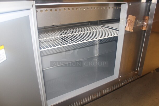 GENTLY USED! Beverage Air Model SPE60-24M-STL Commercial Stainless Steel Clear Top Refrigerated Buffet Line/Prep Table On Casters. 60x48x61.5. 115V/60Hz. Working When Pulled!  - Image 2 of 9