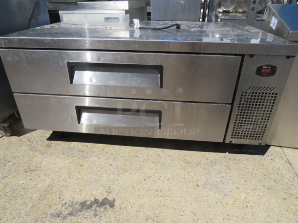 One WORKING Turbo Air 2 Door Chef Base On Casters. Model# TCBE-52SDR. 115 Volt. $5471.03. 52.5X32X25 - Image 1 of 1