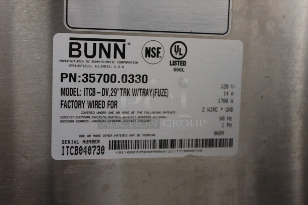 Bunn ITCB-DV Stainless Steel Commercial Countertop Iced Tea Machine w/ Poly Coated Brew Basket. 120 Volts, 1 Phase. - Image 6 of 10