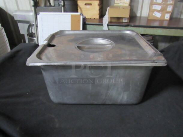 Half Size 6 Inch Deep Hotel Pan With Lid. 2XBID 