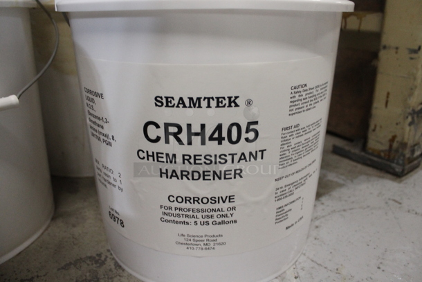 ALL ONE MONEY! Lot of Various Buckets Including Chem Resistant Hardener and Metal Barrel. BUYER MUST REMOVE. - Image 4 of 5