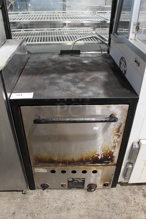 Comstock-Castle P018 Stainless Steel Commercial Natural Gas Powered Pizza Oven w/ Cooking Stones. 