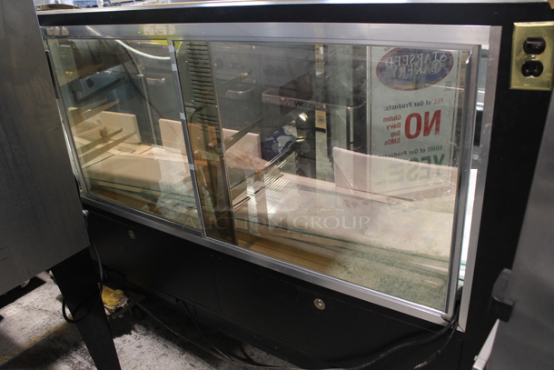 Display Concepts Metal Commercial Floor Style Display Case Merchandiser w/ Glass Shelves. Tested and Does Not Power On - Image 5 of 11