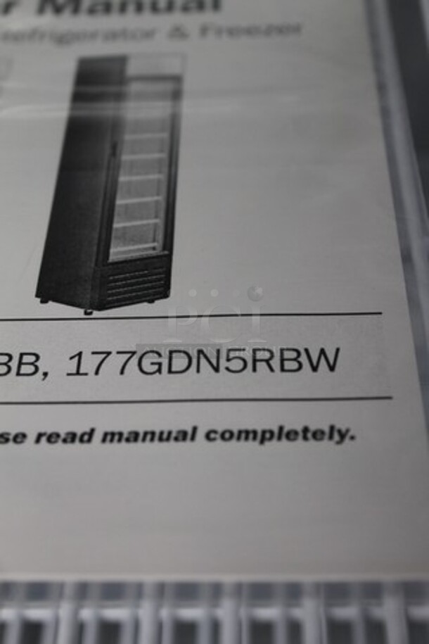 BRAND NEW SCRATCH AND DENT! Galaxy 177GDN5RBB Metal Commercial  16 1/2" White Swing Glass Door Merchandiser Refrigerator with Red, White, and Blue LED Lighting. 115 Volts, 1 Phase. Tested and Working! - Image 5 of 5