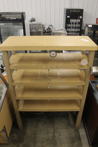 Wood Pattern 5 Tier Shelving Unit w/ Poly Doors.