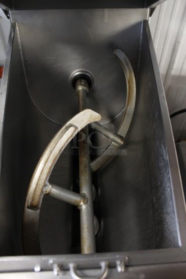 2016 Hobart MG2032 Metal Commercial Floor Style Electric Powered Meat Mixer Grinder w/ Foot Pedal on Commercial Casters. 208 Volts, 3 Phase. - Image 3 of 5