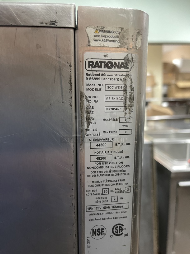 Rational SCC 61-G Self Cooking Center Gas Combi Oven 61-G – 279 Lb Propane Tested and Working! - Image 11 of 11
