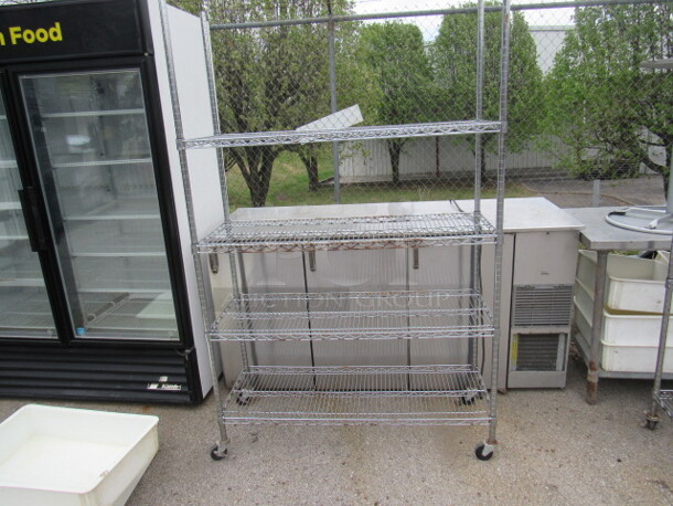 One Metro Shelf With 4 Shelves On Casters. 48X18X76