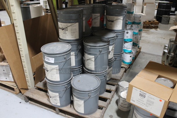 ALL ONE MONEY! TWO PALLET LOT of Various Items Including Pro Guard 6450 Clear Varnish and Epoxy Part B. BUYER MUST REMOVE. - Image 2 of 7