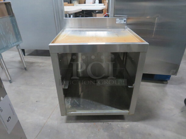 One Krowne Stainless Steel Under Bar Drain Table With Under Storage, Will Hold 2 Dishwasher Racks.  Model# 18-GSB1. 24X23.5X31 - Image 2 of 3