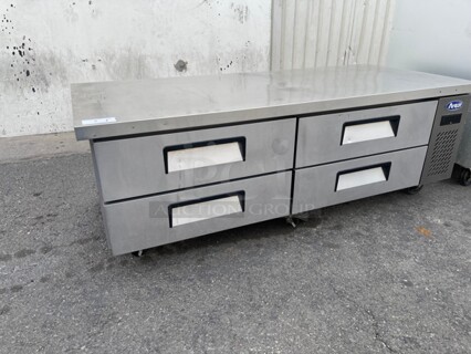 Late Model! Atosa USA MGF8453GR 72 inch 4 Drawers Refrigerated Chef Base with Extended Top, 12.1 cu. ft. 115 Volt Tested and Working! 72x32x27