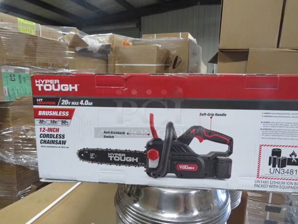 One Hyper Tough 12 Inch Cordless Chainsaw.