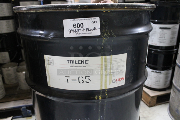 ALL ONE MONEY! PALLET LOT of Various Items Including Poly Buckets of MC Poly Restoration Coating White Part B and 2 Metal Barrels of Trilene. BUYER MUST REMOVE. - Image 2 of 6