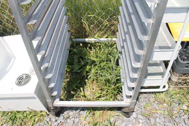 Commercial Stainless Steel Half Size Pan Rack On Commercial Casters.  - Image 3 of 5