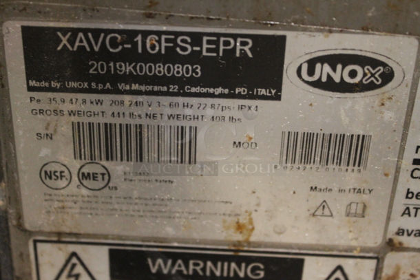 2019 Unox XAVC-16FS-EPR Stainless Steel Commercial Floor Style Electric Powered Combi Convection Oven. 208-240 Volts, 1 Phase.  - Image 7 of 7
