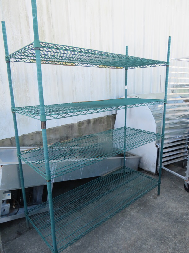 One Green Metro Shelf With 4 Shelves. 60X24X75 - Image 1 of 1