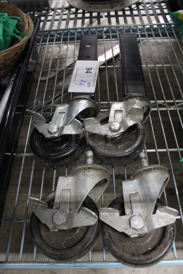 ALL ONE MONEY! Lot of 4 Commercial Casters! 5x3x7, 5x3x15