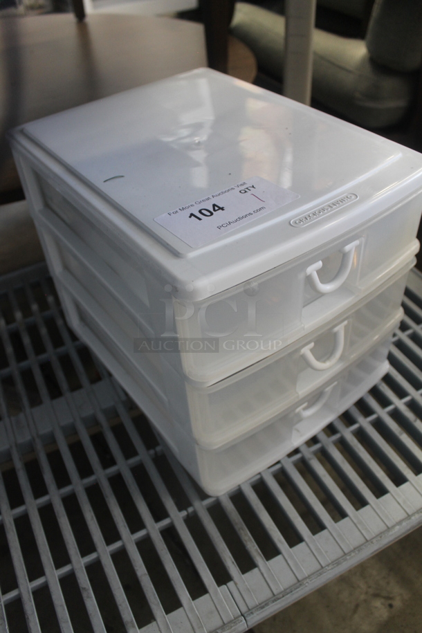 Gracious Living White and Clear Poly 3 Drawer Filing Unit. - Image 2 of 3