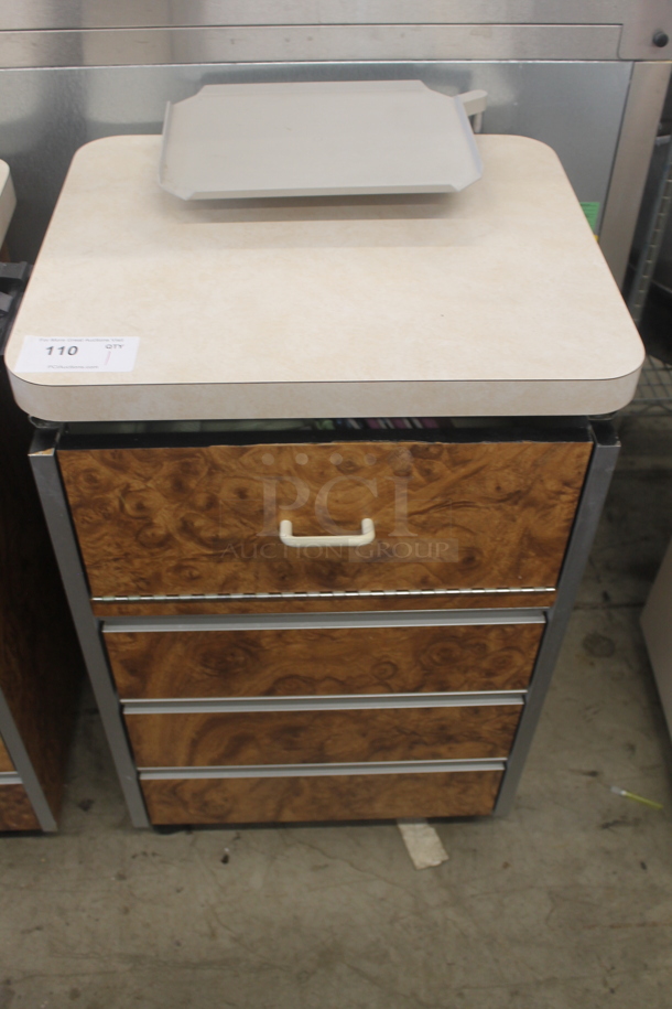 Wood Pattern Counter w/ Drawer and Contents. - Image 1 of 6