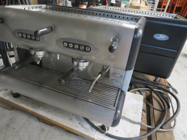 One La San Marco 85E 2 Group  Espresso Machine. 220 Volt. 1 Phase. 25X22X19. $5295.00 - Image 2 of 4