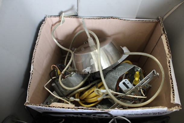 ALL ONE MONEY! Lot of Metal Light Fixtures and Dayton Axial Fans in Poly Bin!  - Image 4 of 4