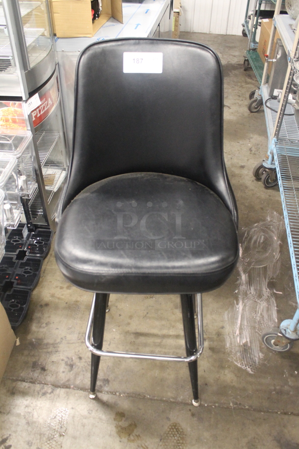 Black Bar Height Chair w/ Foot Rest Bar - Image 1 of 4