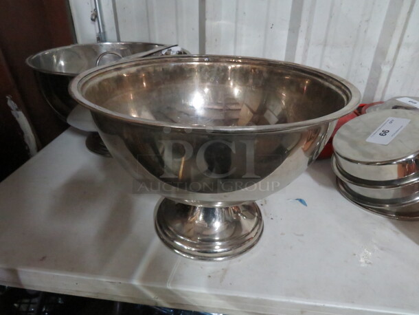 One Stainless Steel Punch Bowl.